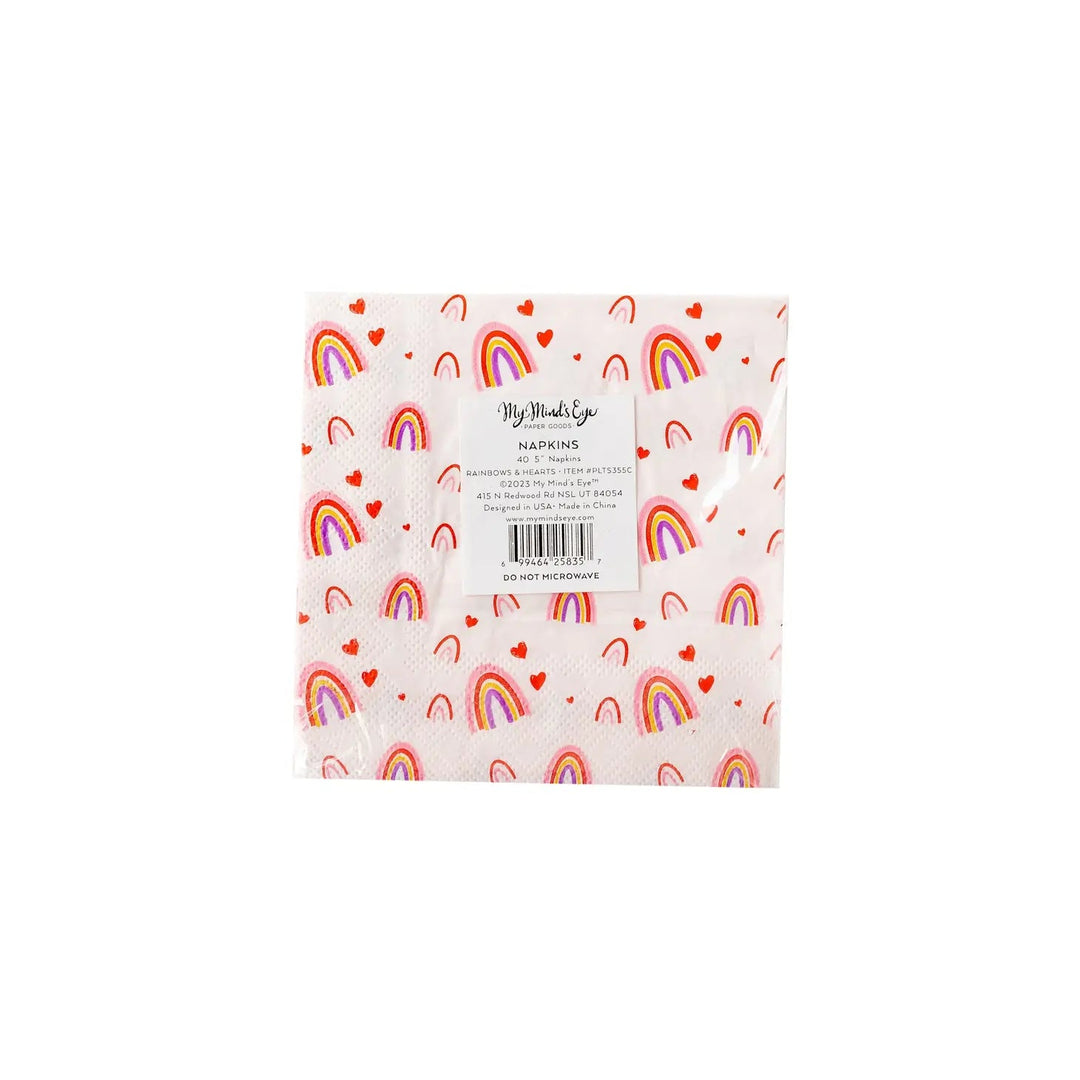 Rainbows & Hearts <br> Cocktail Napkins (24) - Sweet Maries Party Shop