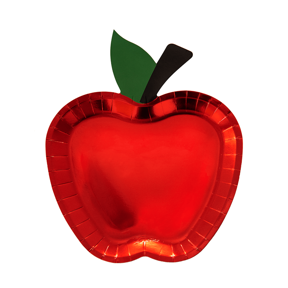 Red Foil <br> Apple Dinner Plates - Sweet Maries Party Shop