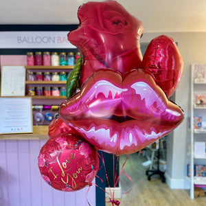 Red Roses & Kisses <br> Inflated Bouquet - Sweet Maries Party Shop