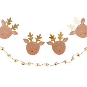 Reindeer + jingle bell <br> Garland - Sweet Maries Party Shop