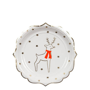 Reindeer & Stars <br> Small Plates (8) - Sweet Maries Party Shop