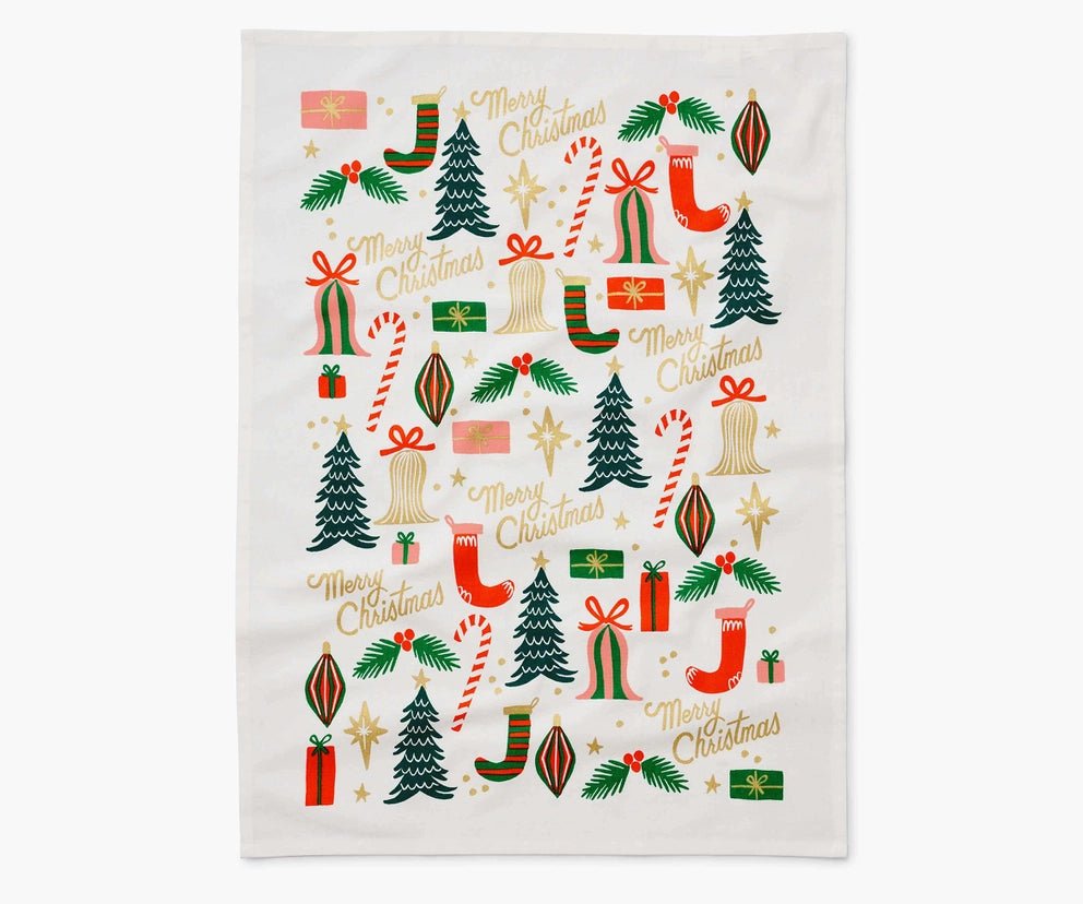 Rifle Paper Co. Deck The Halls <br> Christmas Tea Towel - Sweet Maries Party Shop