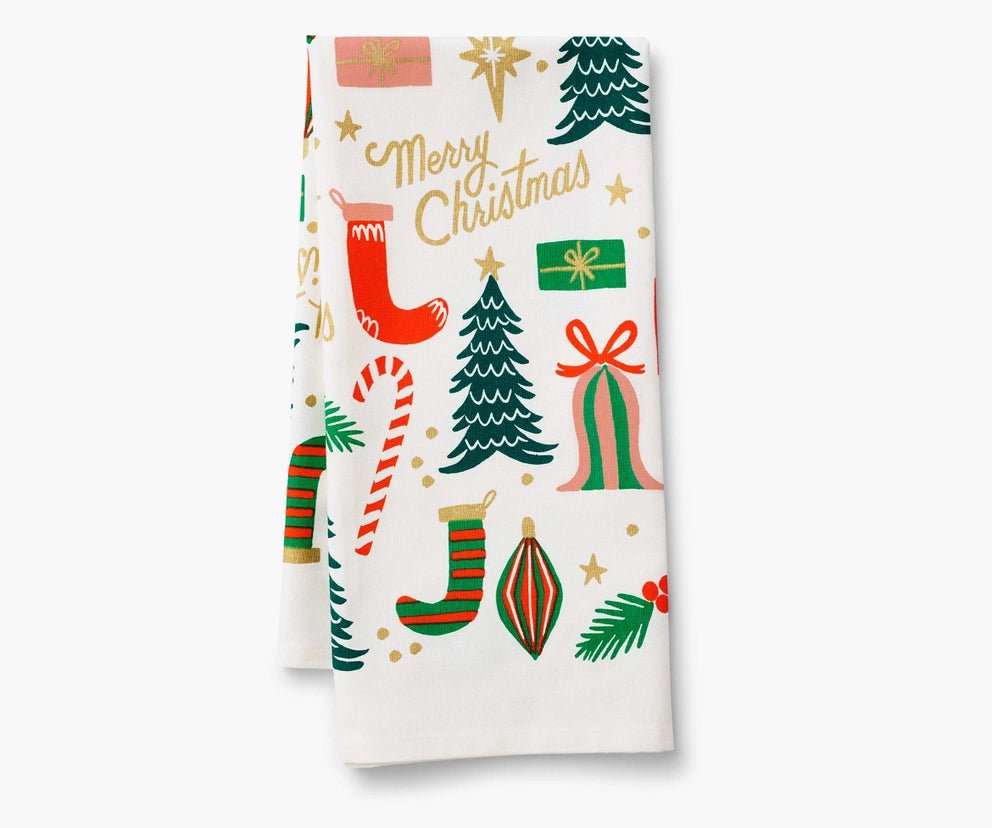 Rifle Paper Co. Deck The Halls <br> Christmas Tea Towel - Sweet Maries Party Shop