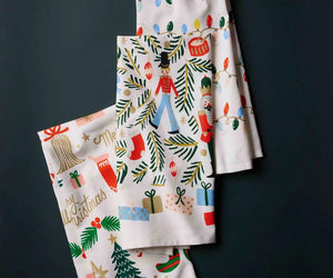 Rifle Paper Co. Deck The Halls <br> Christmas Tea Towel - Sweet Maries Party Shop