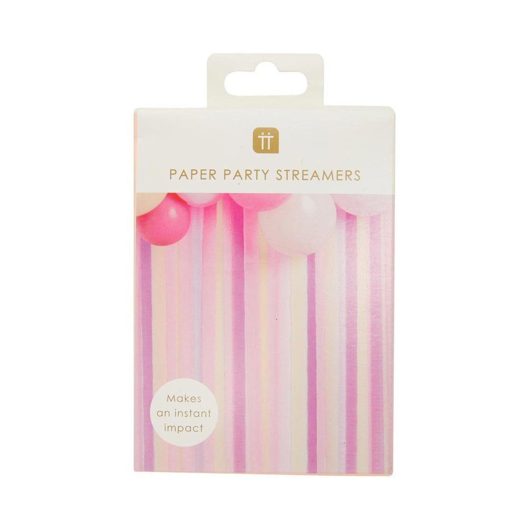 Rose Coloured <br> Paper Streamers - Sweet Maries Party Shop