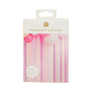 Rose Coloured <br> Paper Streamers - Sweet Maries Party Shop