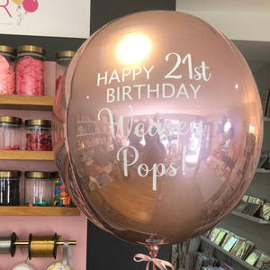Rose Gold <br> Personalised Orbz Balloon - Sweet Maries Party Shop