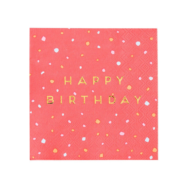 Rose Happy Birthday <br> Napkins (16) - Sweet Maries Party Shop