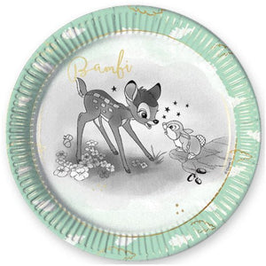 Round Bambi <br> Paper Plates (8) - Sweet Maries Party Shop