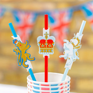 Royal Coronation <br> Paper Straws (12) - Sweet Maries Party Shop