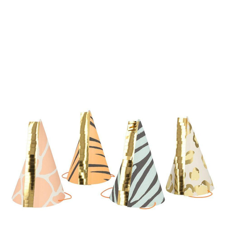 Safari Animal Print <br> Party Hats (8) - Sweet Maries Party Shop