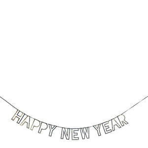 Silver Glitter New Year Garland - Sweet Maries Party Shop