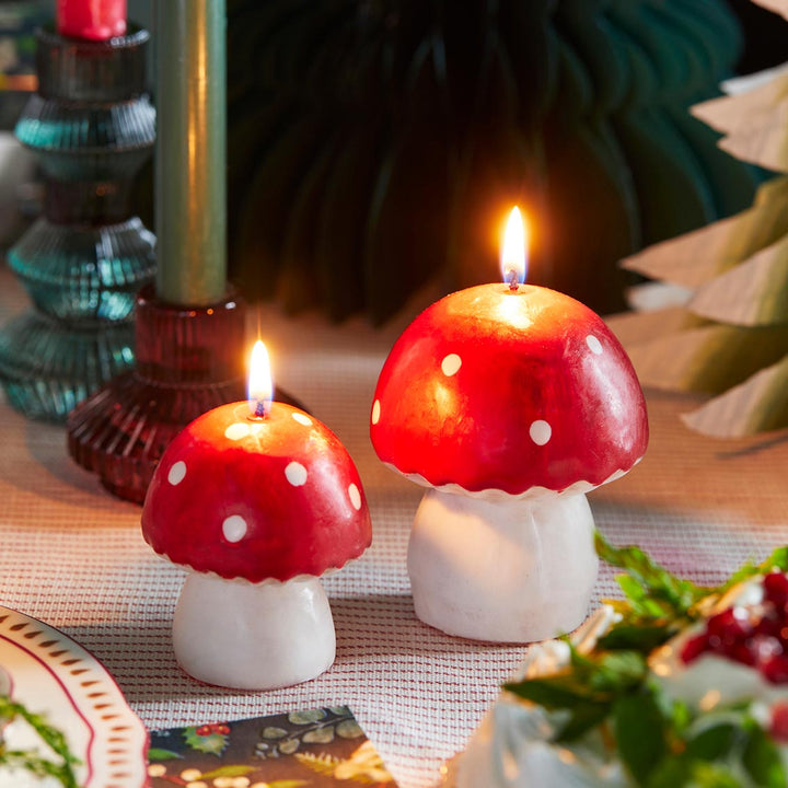 Small Red <br> Toadstool Candle - Sweet Maries Party Shop