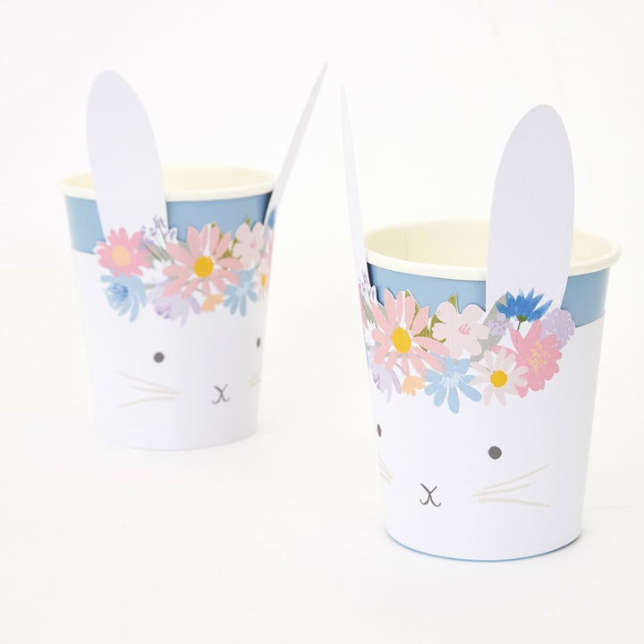 Spring Floral <br> Bunny Cups (8) - Sweet Maries Party Shop