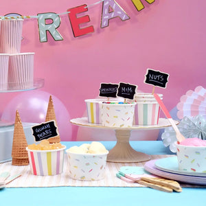 Stripe and Sprinkle <br> Treat Bowls (10pc) - Sweet Maries Party Shop