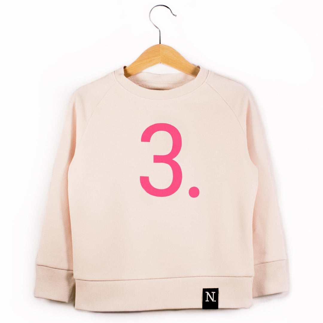 The Numbers - 3 Pink Sweatshirt - Sweet Maries Party Shop