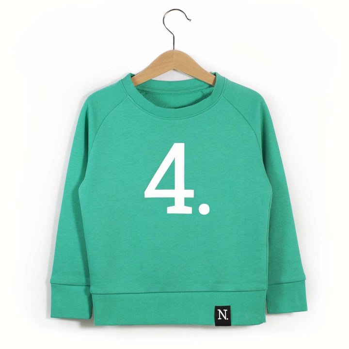 The Numbers - 4 Green Sweatshirt - Sweet Maries Party Shop