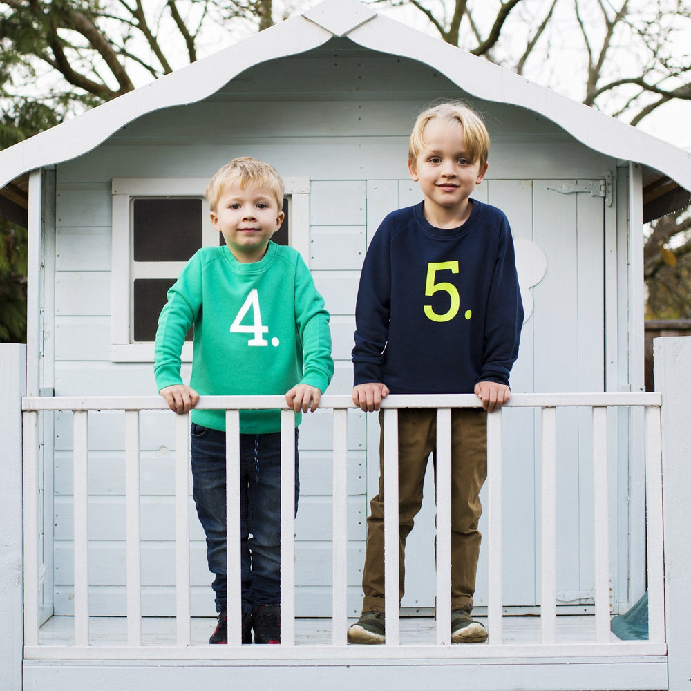 The Numbers - 4 Green Sweatshirt - Sweet Maries Party Shop