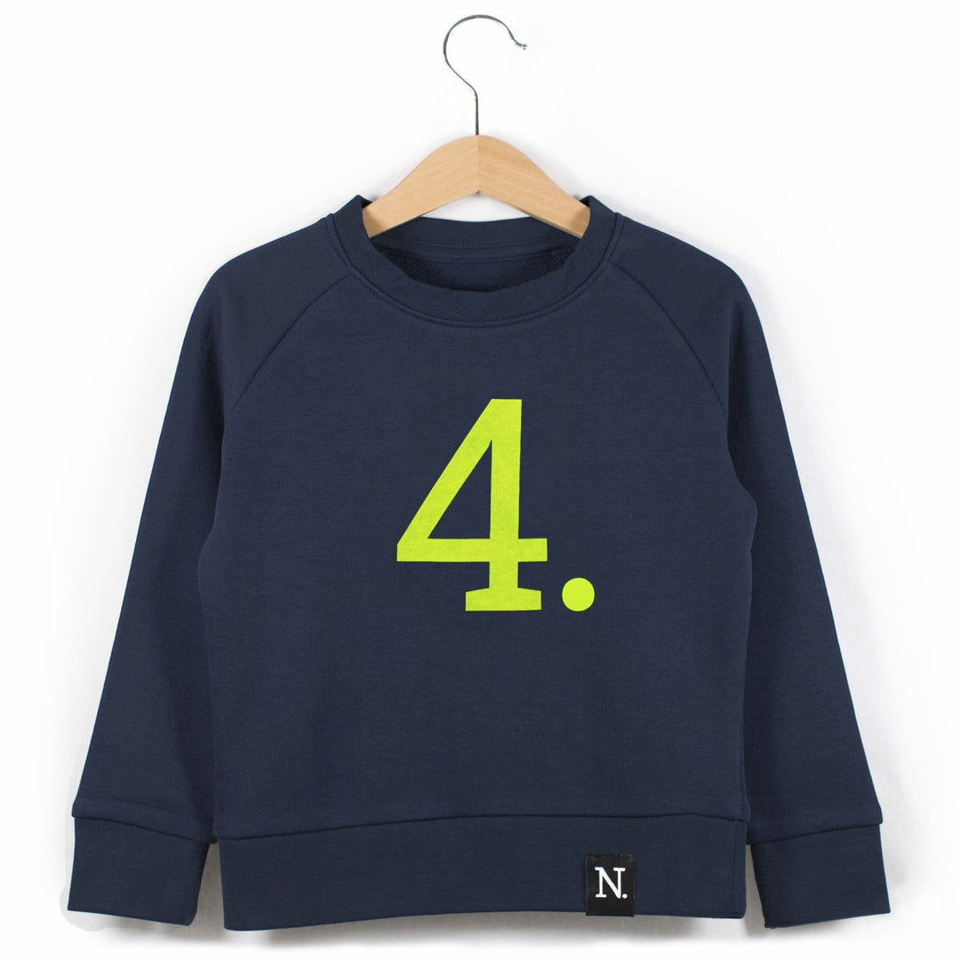 The Numbers - 4 Navy Sweatshirt - Sweet Maries Party Shop