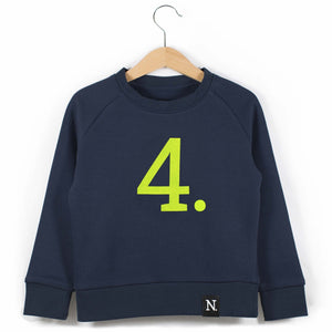 The Numbers - 4 Navy Sweatshirt - Sweet Maries Party Shop