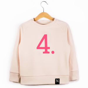 The Numbers - 4 Pink Sweatshirt - Sweet Maries Party Shop