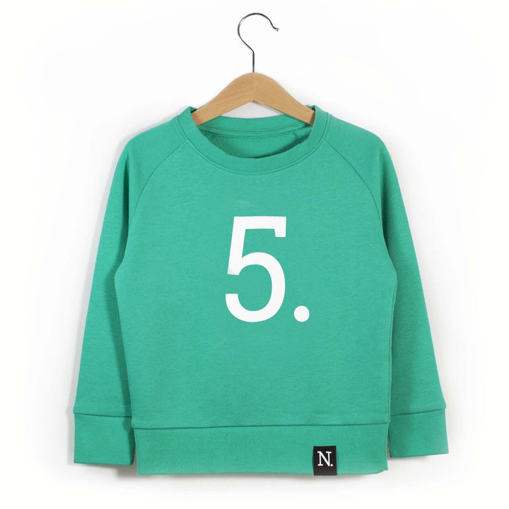 The Numbers - 5 Green Sweatshirt - Sweet Maries Party Shop