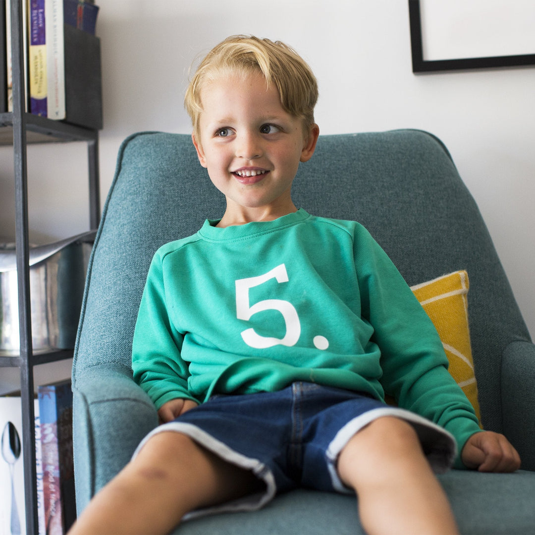 The Numbers - 5 Green Sweatshirt - Sweet Maries Party Shop