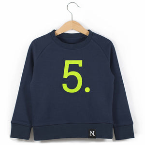 The Numbers - 5 Navy Sweatshirt - Sweet Maries Party Shop