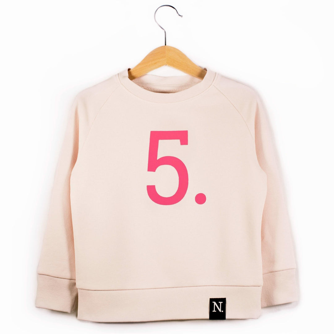 The Numbers - 5 Pink Sweatshirt - Sweet Maries Party Shop