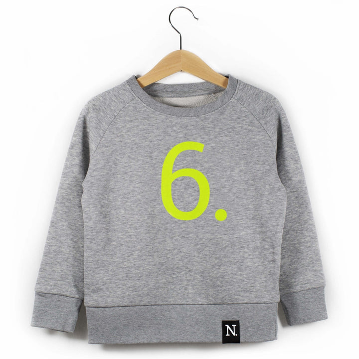 The Numbers - 6 Grey Sweatshirt - Sweet Maries Party Shop