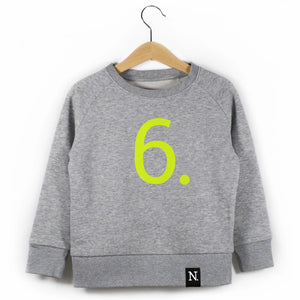 The Numbers - 6 Grey Sweatshirt - Sweet Maries Party Shop