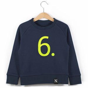 The Numbers - 6 Navy Sweatshirt - Sweet Maries Party Shop