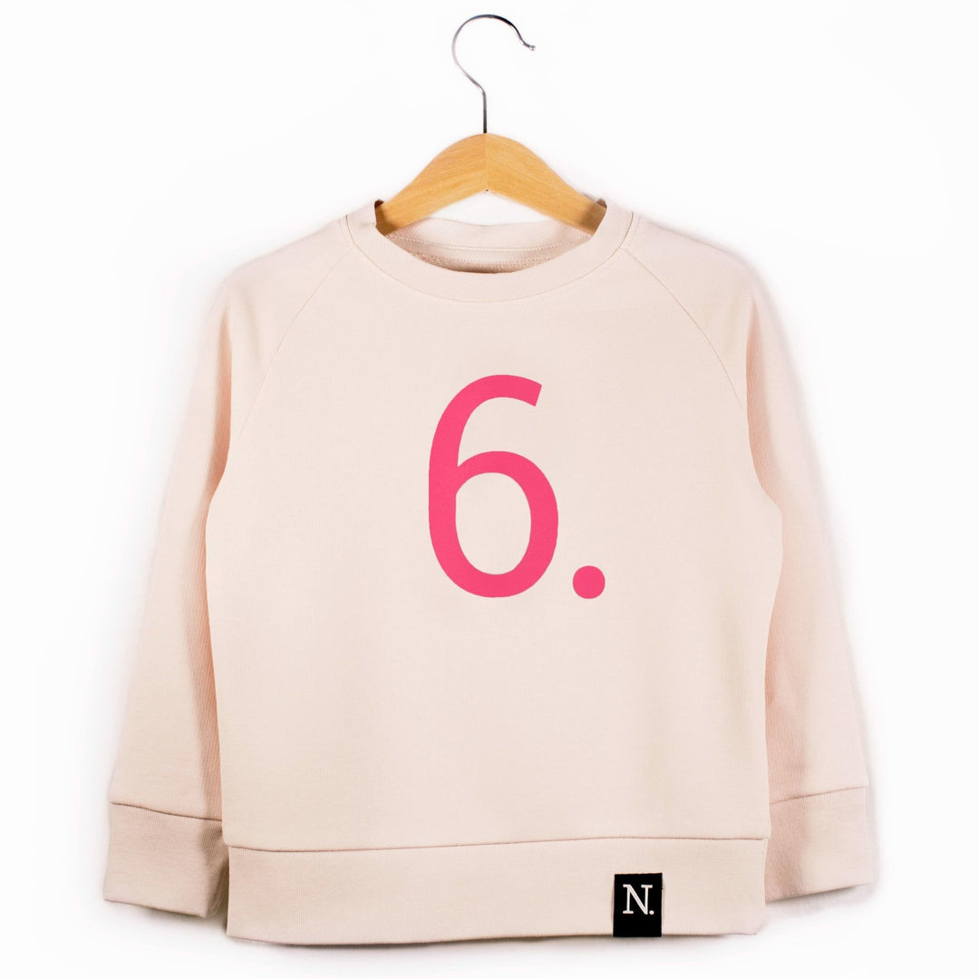 The Numbers - 6 Pink Sweatshirt - Sweet Maries Party Shop