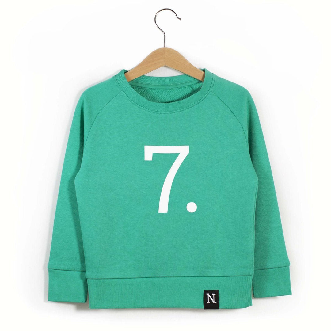 The Numbers - 7 Green Sweatshirt - Sweet Maries Party Shop