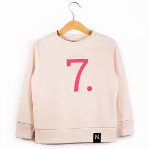The Numbers - 7 Pink Sweatshirt - Sweet Maries Party Shop