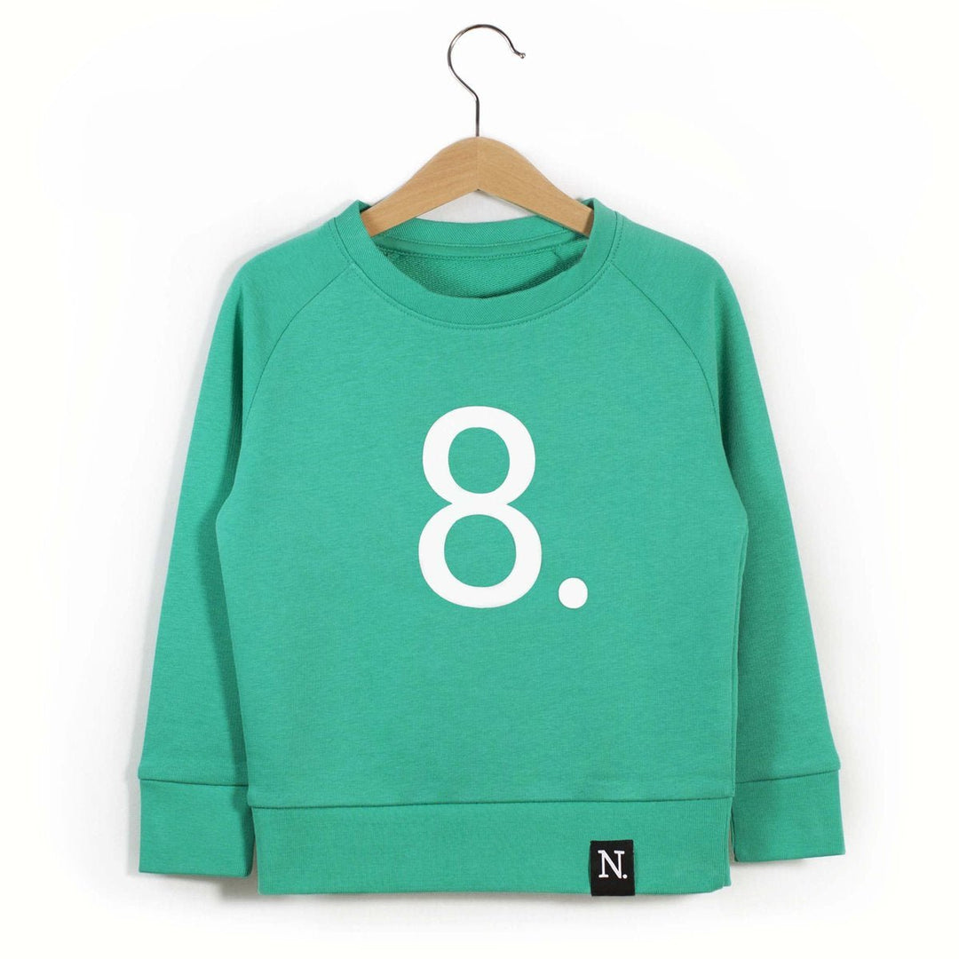 The Numbers - 8 Green Sweatshirt - Sweet Maries Party Shop