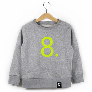 The Numbers - 8 Grey Sweatshirt - Sweet Maries Party Shop