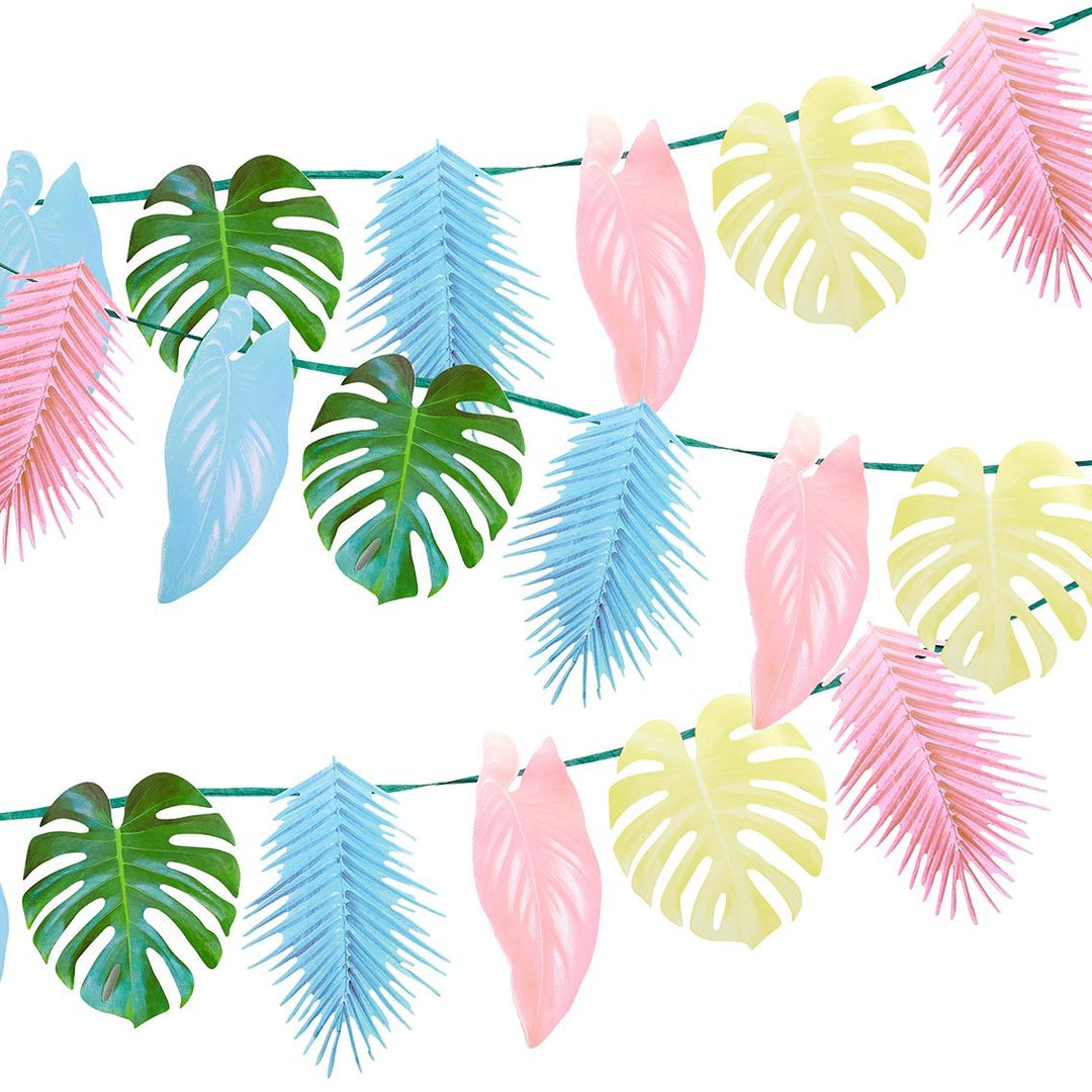 Tropical Palm <br> Pastel Leaf Garland - Sweet Maries Party Shop