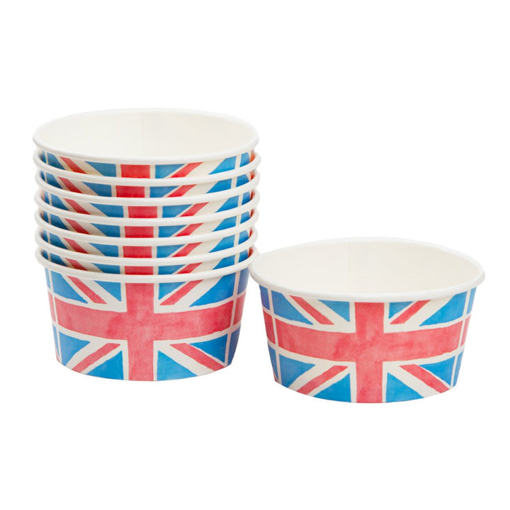 Union Jack <br> Ice Cream / Food Cups (8) - Sweet Maries Party Shop