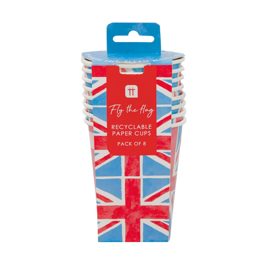 Union Jack <br> Paper Cups (8) - Sweet Maries Party Shop