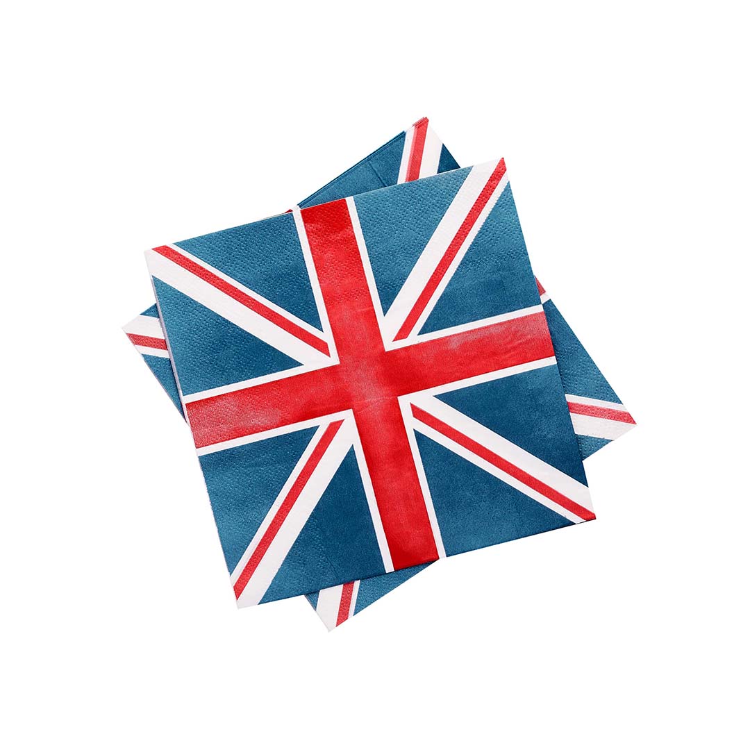 Union Jack <br> Square Paper Napkins (16) - Sweet Maries Party Shop