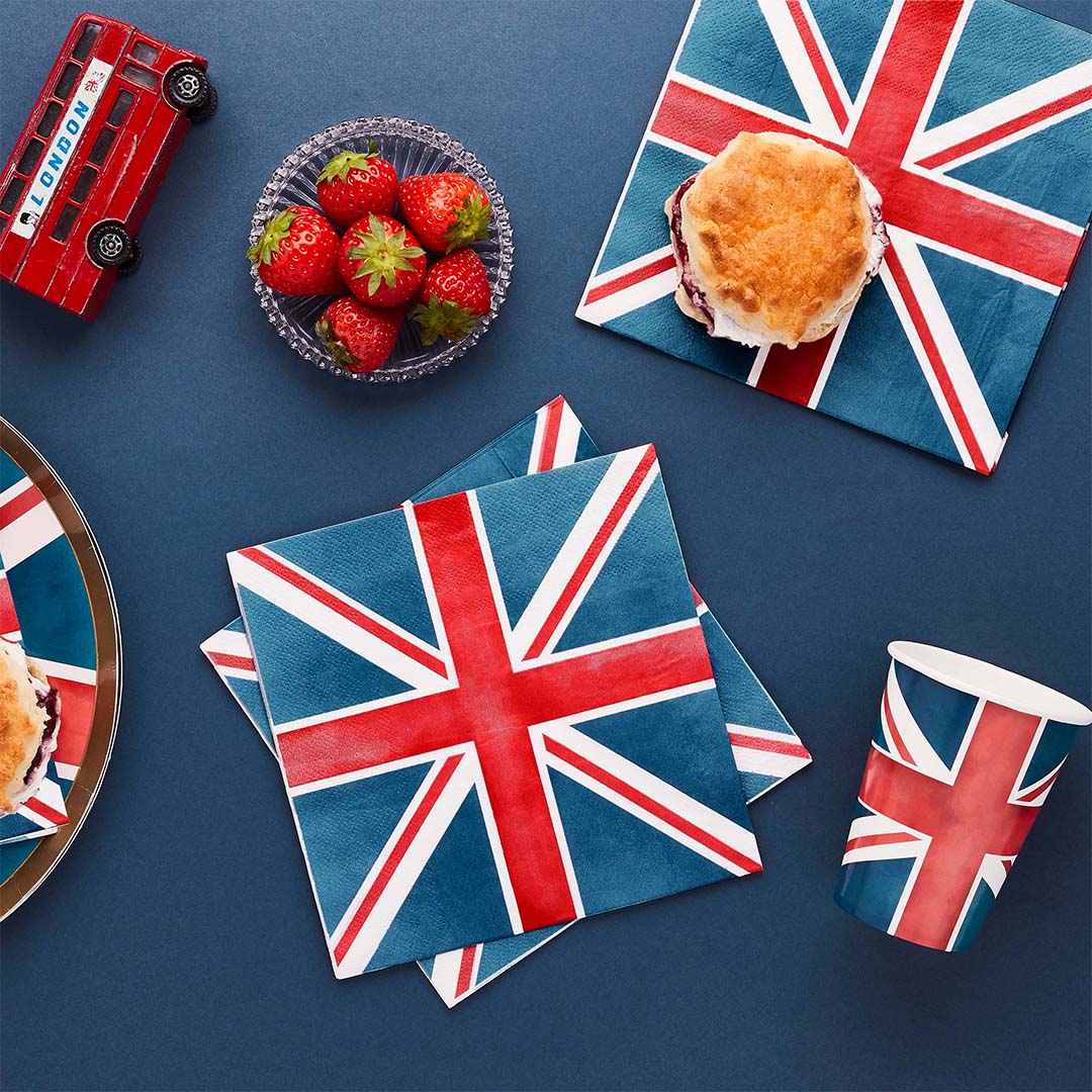 Union Jack <br> Square Paper Napkins (16) - Sweet Maries Party Shop