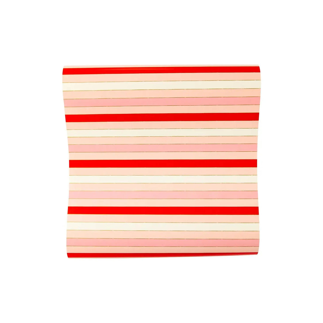 Valentine Red & Pink <br> Striped Table Runner - Sweet Maries Party Shop