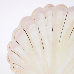 Watercolour Clam Shell <br> Plates (8) - Sweet Maries Party Shop