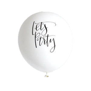 White Calligraphy Let's Party <br> Balloons Pack - Sweet Maries Party Shop