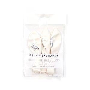 White Calligraphy Let's Party <br> Balloons Pack - Sweet Maries Party Shop