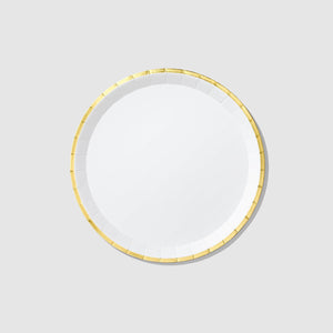 White & Gold <br> Classic Large Plates (10) - Sweet Maries Party Shop