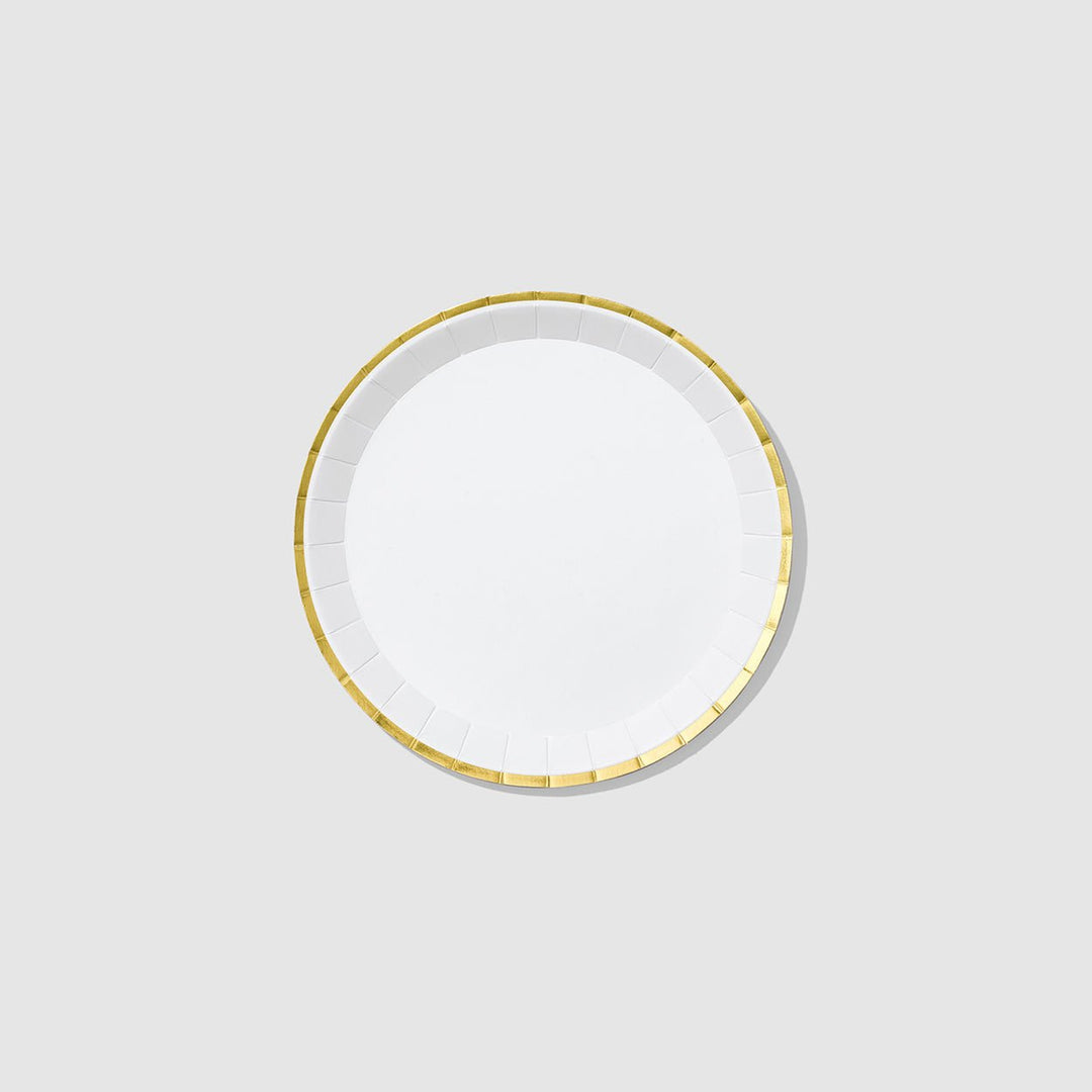 White & Gold <br> Classic Small Plates (10) - Sweet Maries Party Shop