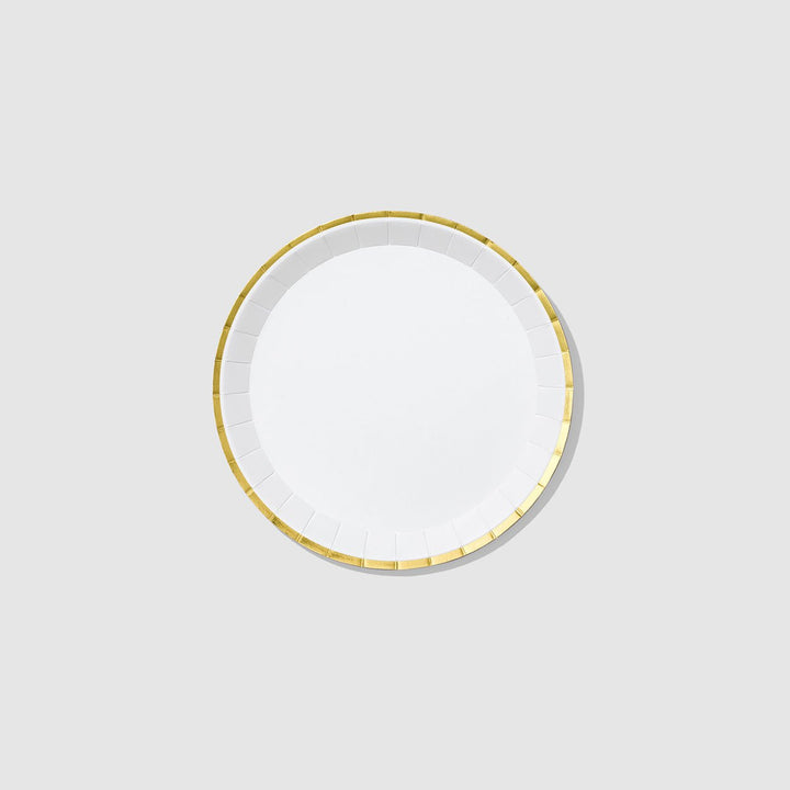 White & Gold <br> Classic Small Plates (10) - Sweet Maries Party Shop