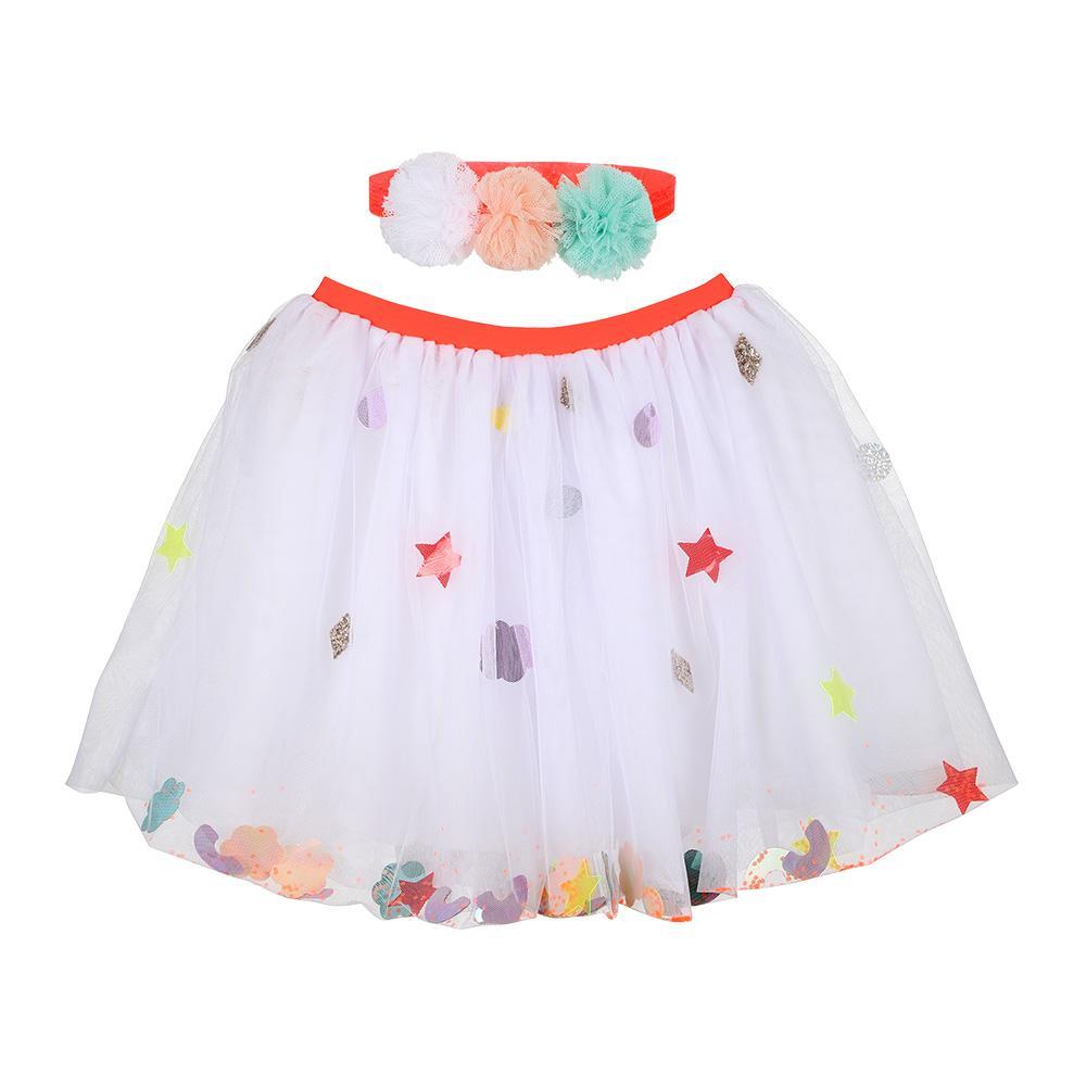 White Sequin Tutu & Headband - Sweet Maries Party Shop